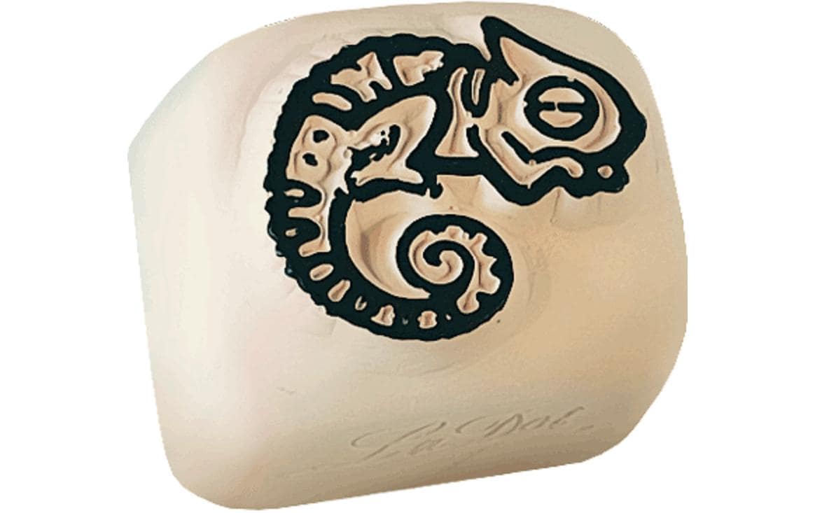 LaDot Tattoostempel Chamäleon – Weiss – 1,5 × 1,5 cm – Stein – 1 Stk