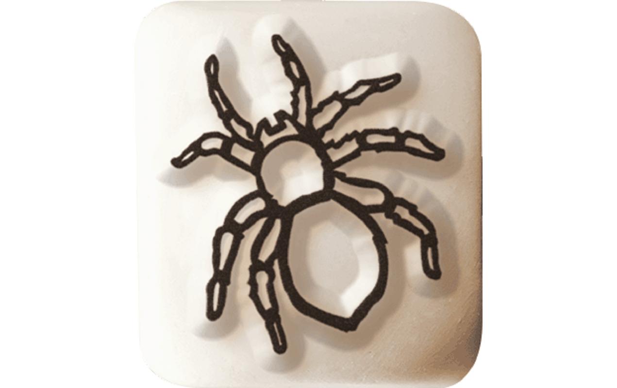 LaDot Tattoostempel Spinne – 1,5 × 1,5 cm – weiss – Stein