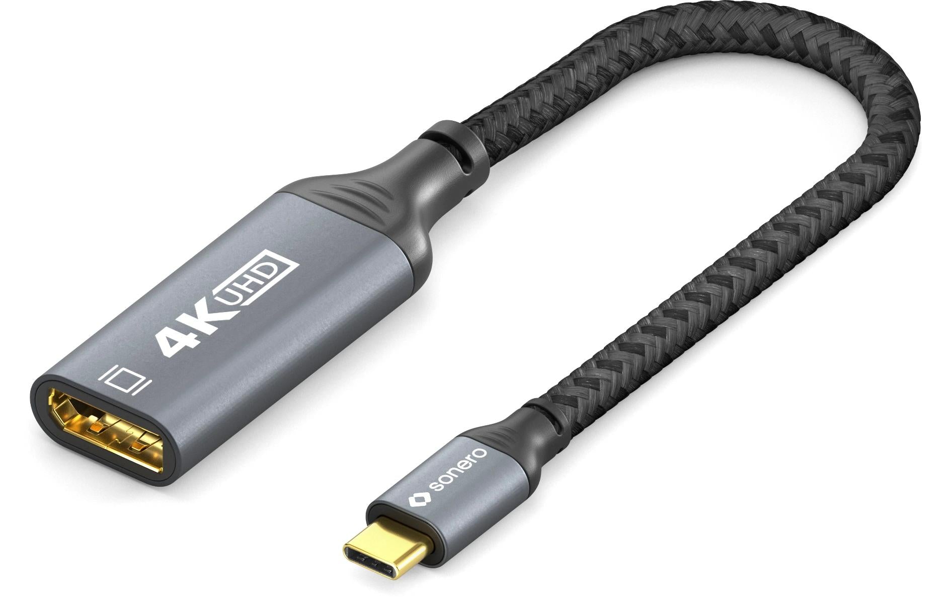 Sonero SPC-V110-002 USB-C zu DisplayPort Adapter – 4K (3840 × 2160) @ 60 Hz, 20 cm, DisplayPort 1.2