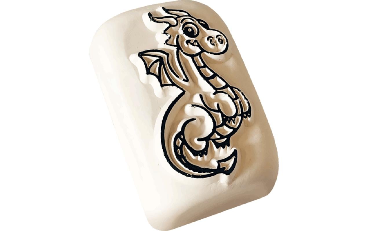 LaDot Tattoostempel M159 – Medium – 1 Stk, 2,5 × 5 cm – weiss – Stein