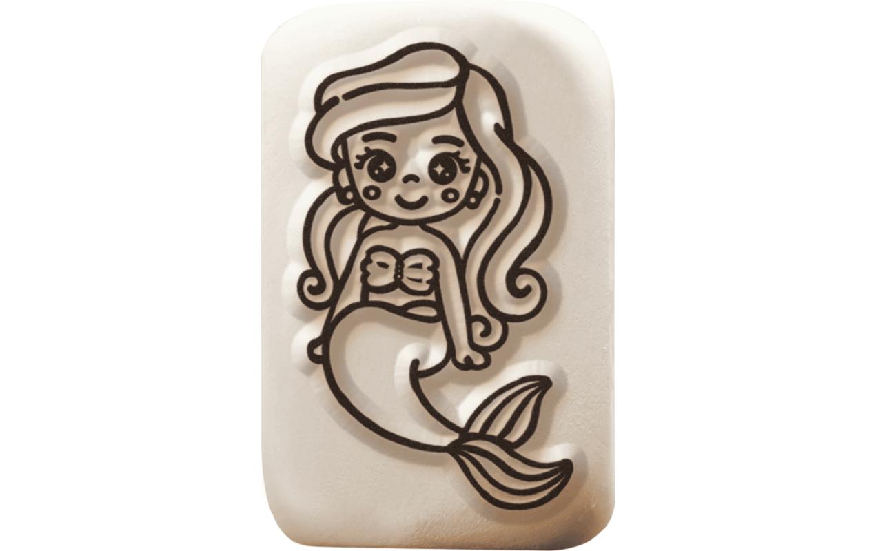 LaDot Tattoostempel Meerjungfrau – Weiss – 2,5 × 5 cm – Stein – 1 Stk