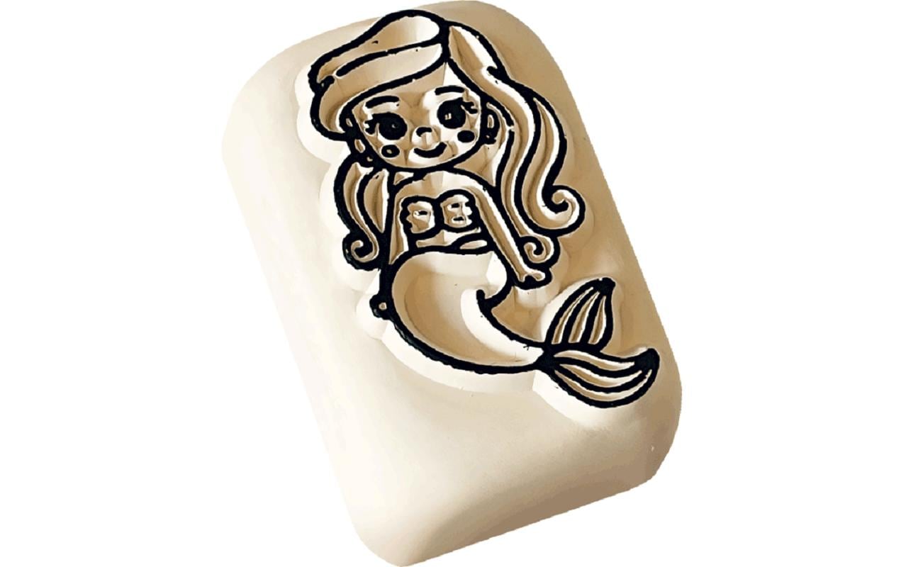 LaDot Tattoostempel Meerjungfrau – Weiss – 2,5 × 5 cm – Stein – 1 Stk