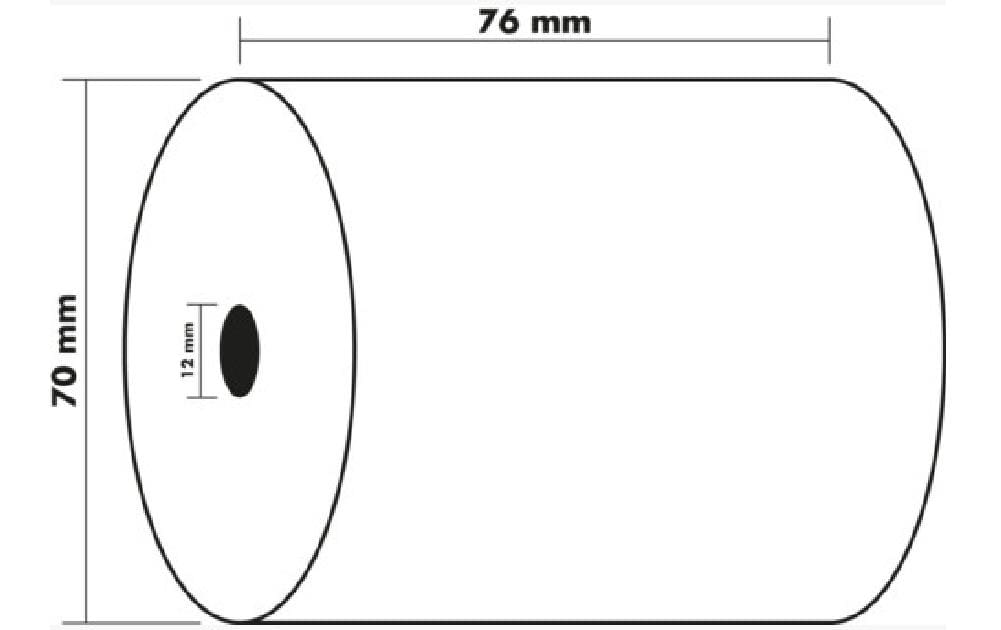 Exacompta Kassarolle – 76 mm × 40 m, Kern 12 mm – 10 Stk.