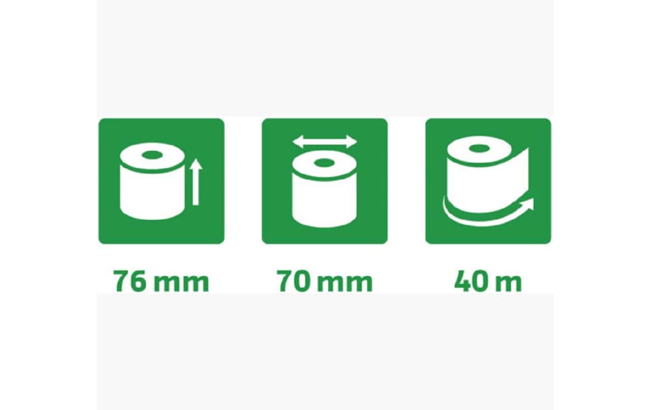 Exacompta Kassarolle – 76 mm × 40 m, Kern 12 mm – 10 Stk.