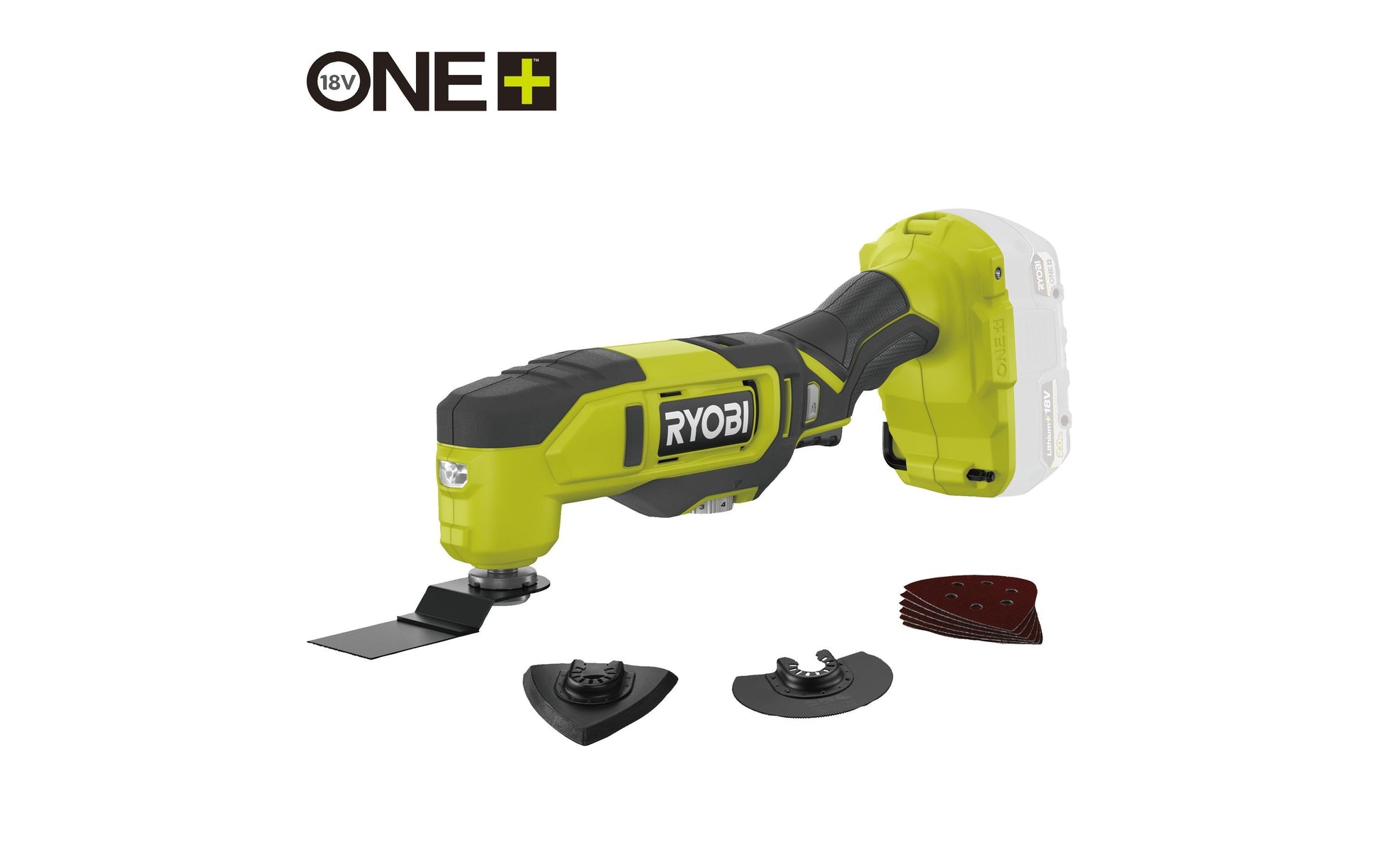 Ryobi Akku-Multitool RMT18-0 – 18 V (ONE+) – Solo – LED-Arbeitsleuchte