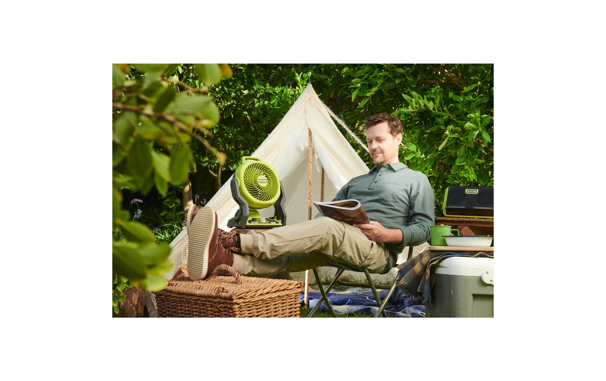 Ryobi Bodenventilator RF18-0 – oszillierend, Grün