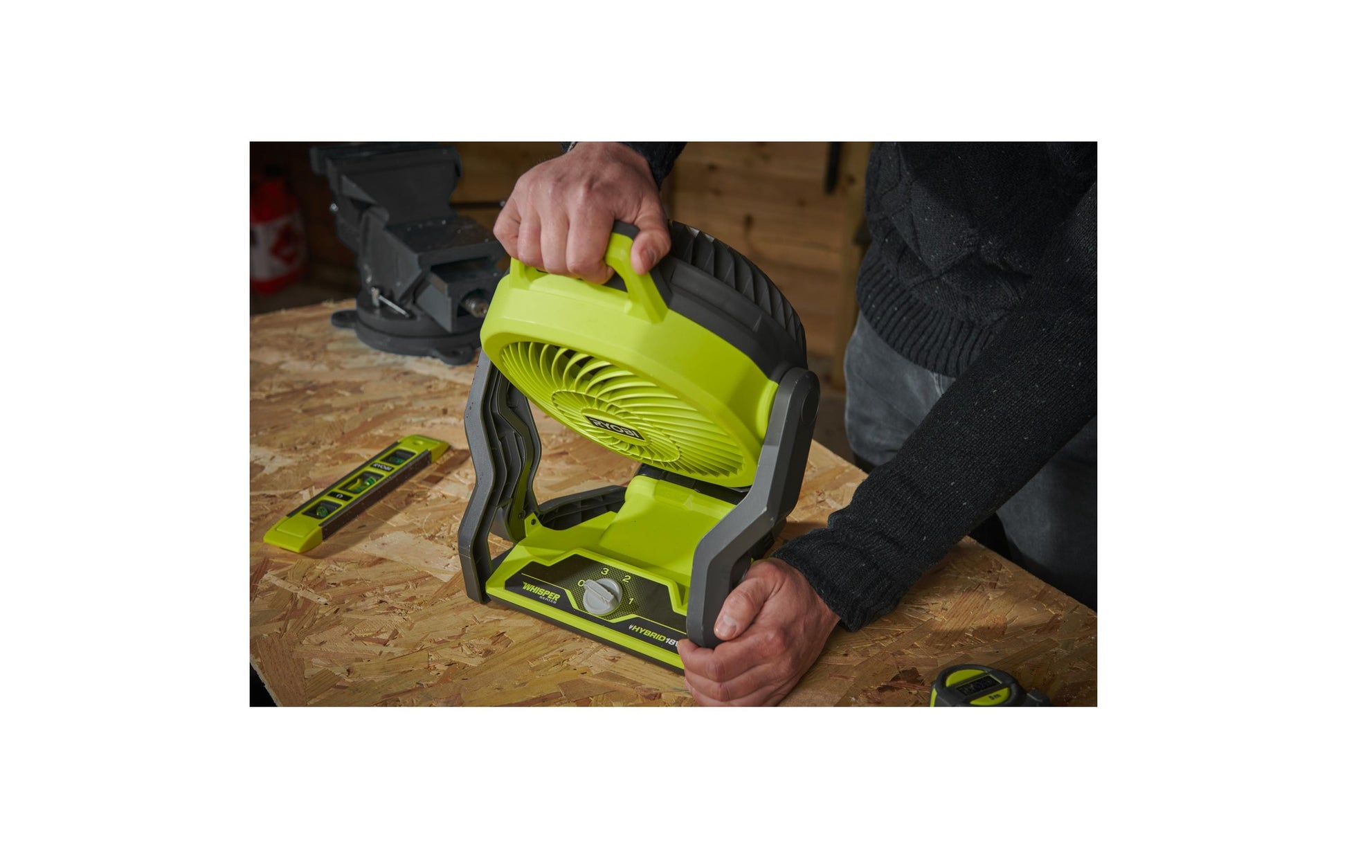 Ryobi Bodenventilator RF18-0 – oszillierend, Grün