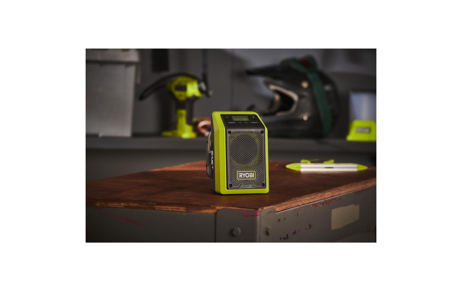 Ryobi RRDAB18-0 – Baustellenradio DAB, Bluetooth, IP54, für Ryobi ONE+ 18 V – Grün