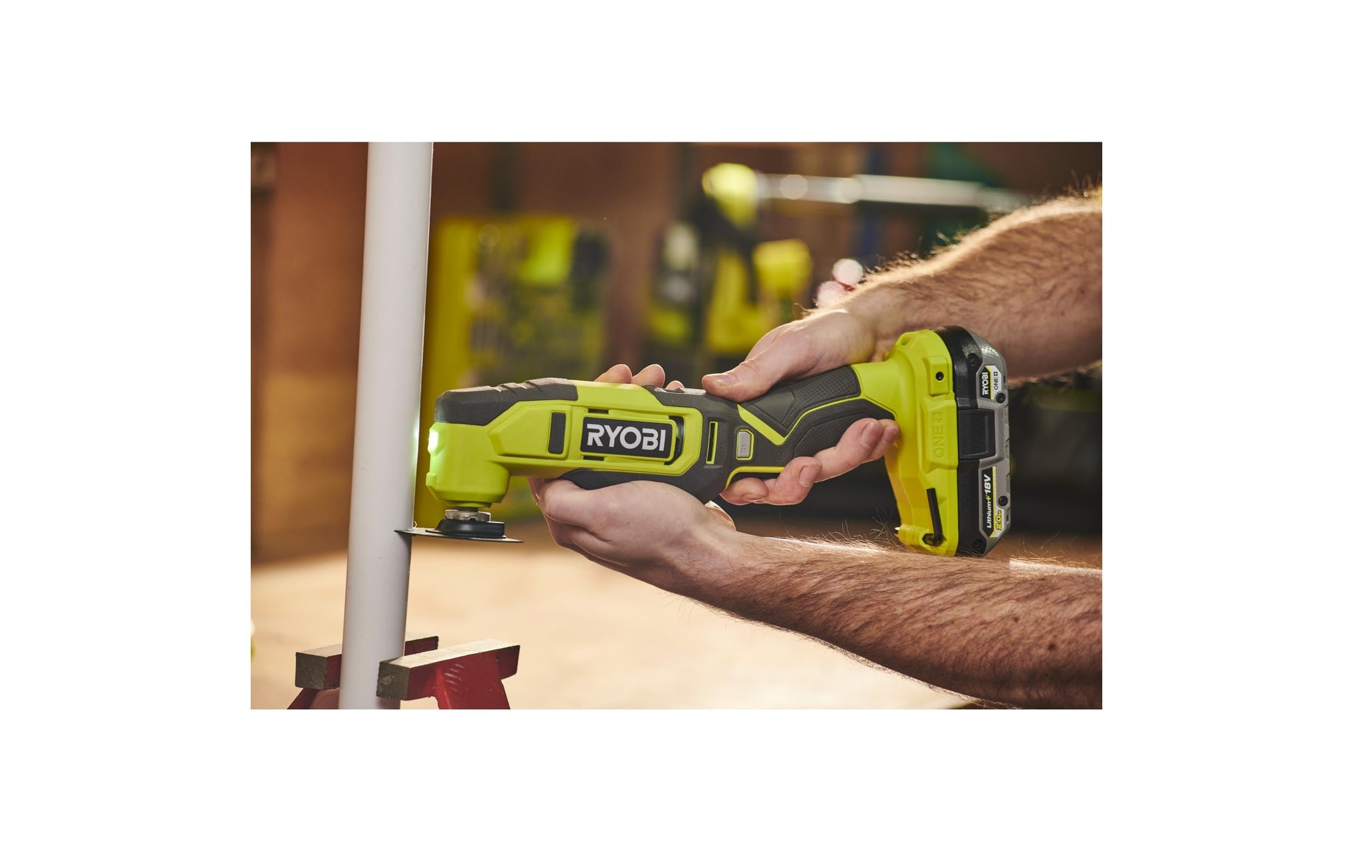 Ryobi Akku-Multitool RMT18-0 – 18 V (ONE+) – Solo – LED-Arbeitsleuchte