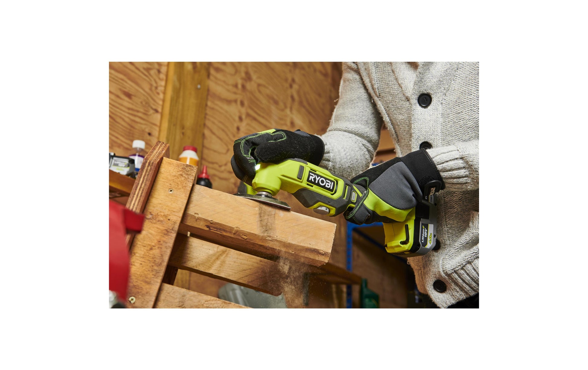 Ryobi Akku-Multitool RMT18-0 – 18 V (ONE+) – Solo – LED-Arbeitsleuchte