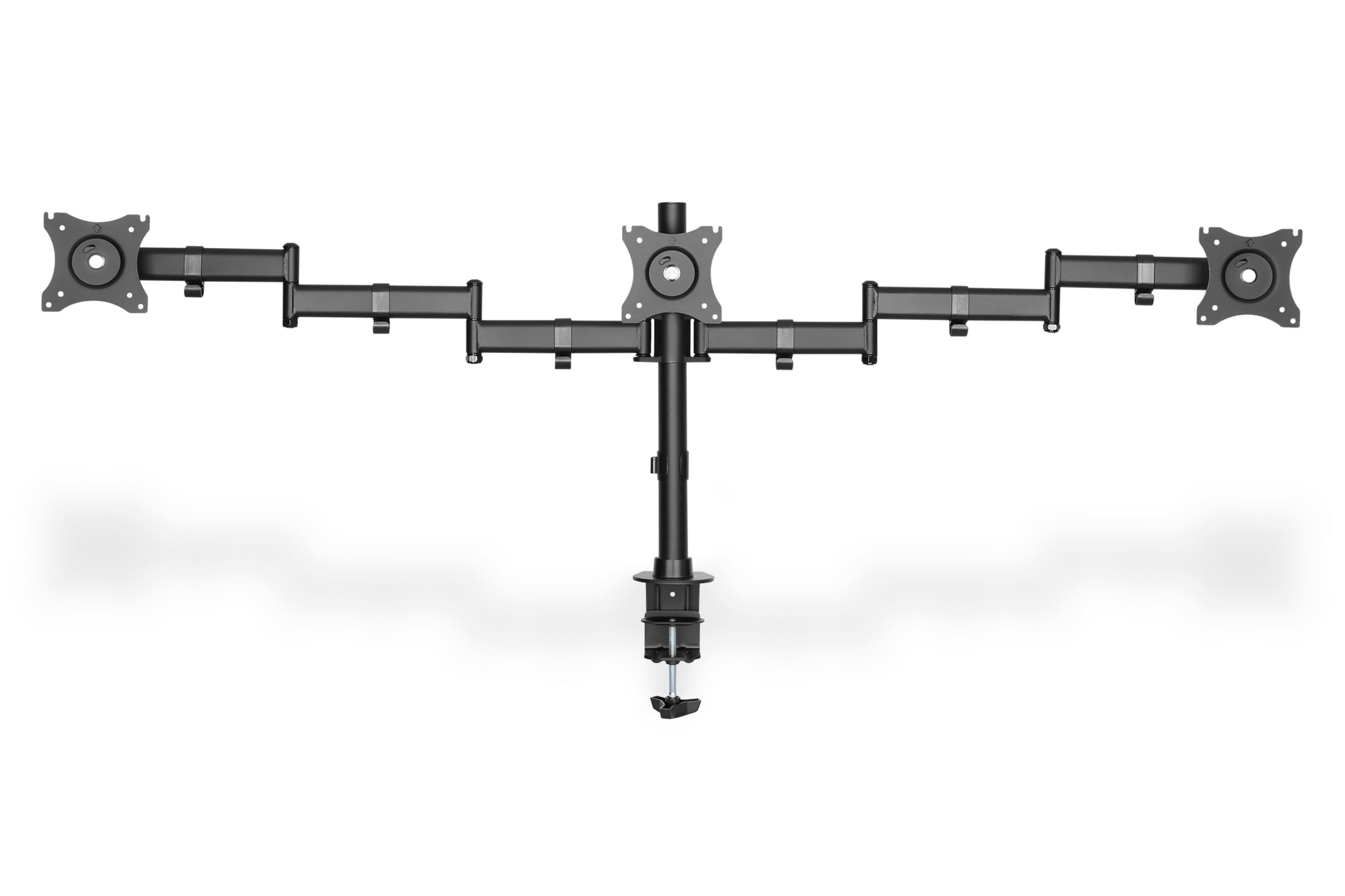 Digitus Monitorarm, Triple, Tischklemme, bis 27", VESA 75 × 75/100 × 100 mm, 8 kg, schwarz
