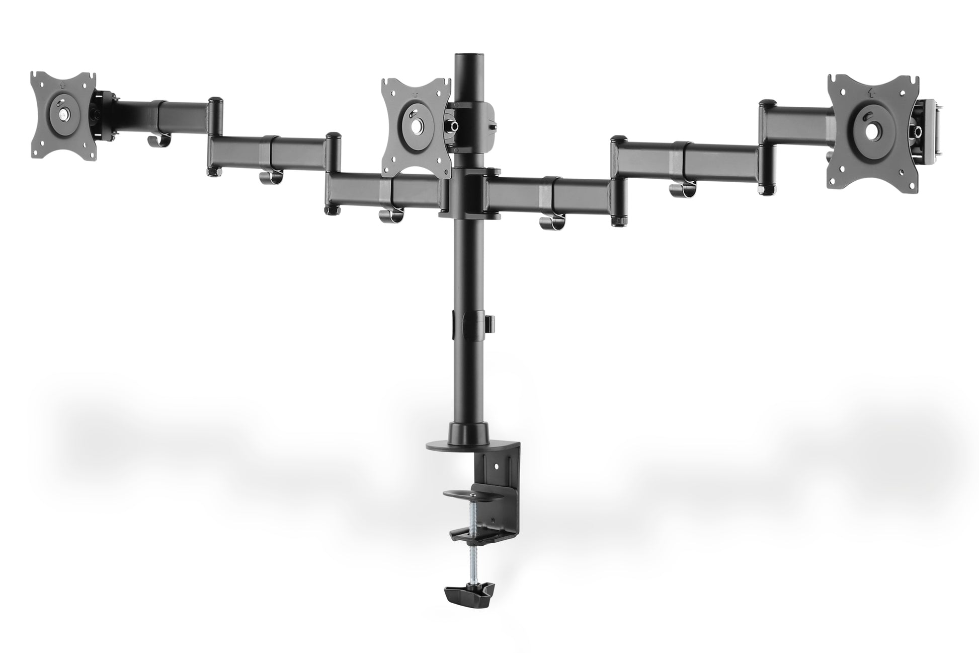 Digitus Monitorarm, Triple, Tischklemme, bis 27", VESA 75 × 75/100 × 100 mm, 8 kg, schwarz