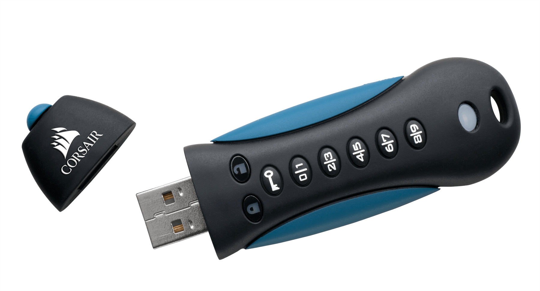 Corsair Padlock 3 – 64 GB, USB 3.2 Gen 1 Typ-A, PIN-geschützt, 256-Bit AES, Schutzkappe