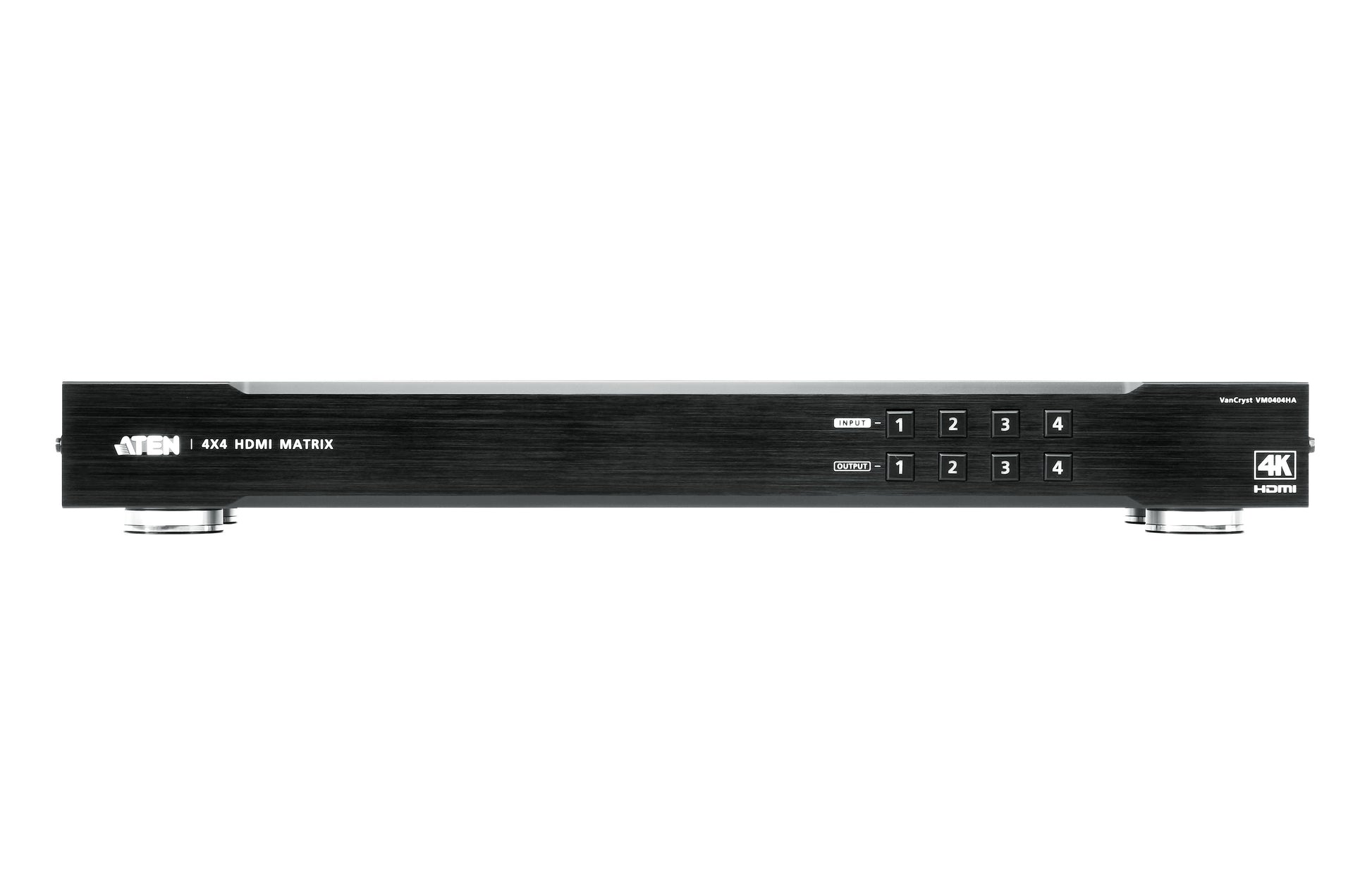 ATEN VM0404HA – HDMI Matrix, 4×4, 4K@60 Hz, 15 m, RS-232, IR, HDCP, Schwarz