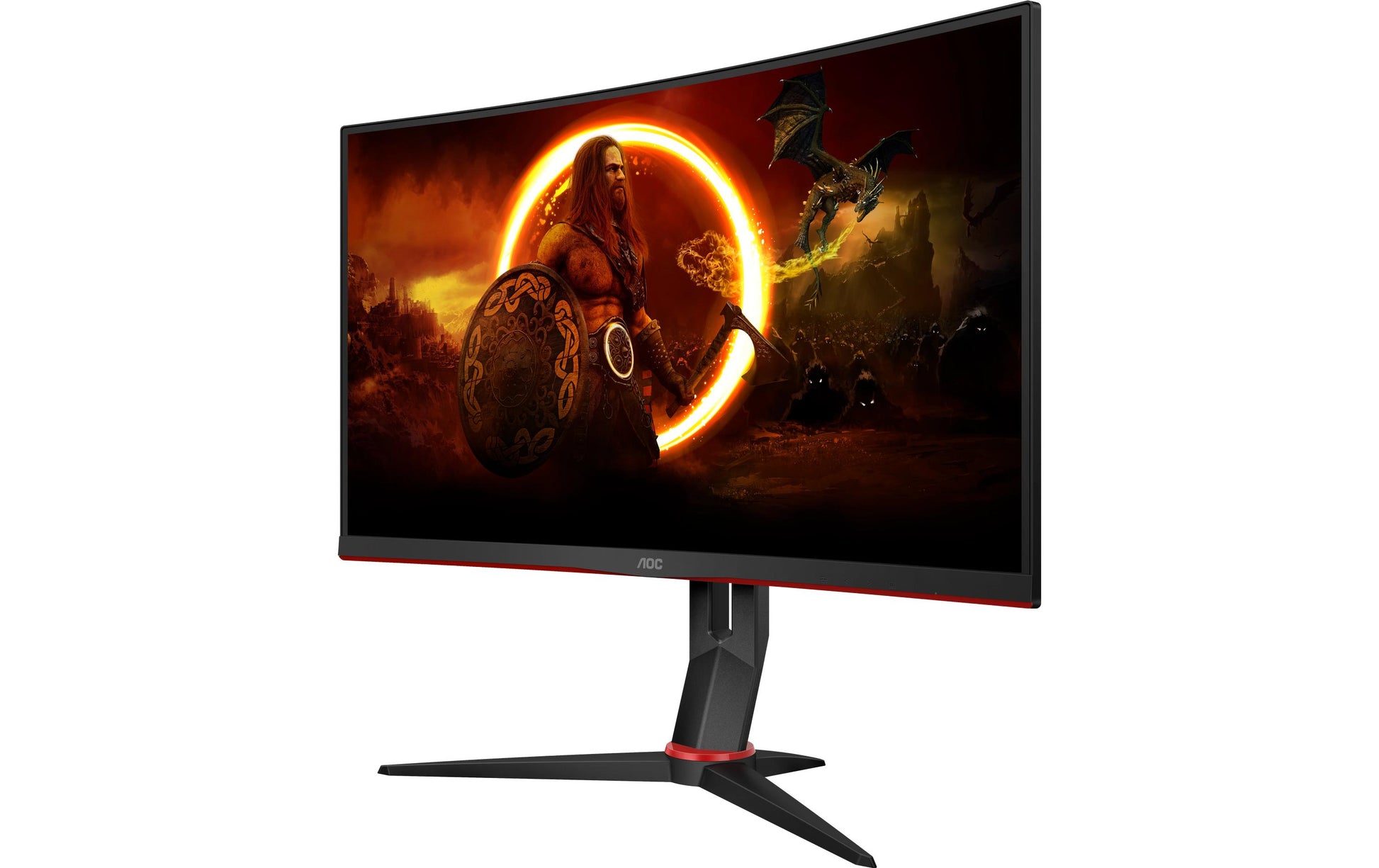 AOC C27G2Z3/BK – Monitor, 27" 1920 × 1080 (Full HD), VA, 280 Hz, 300 cd/m², Gebogen, VESA 100 × 100, Rot