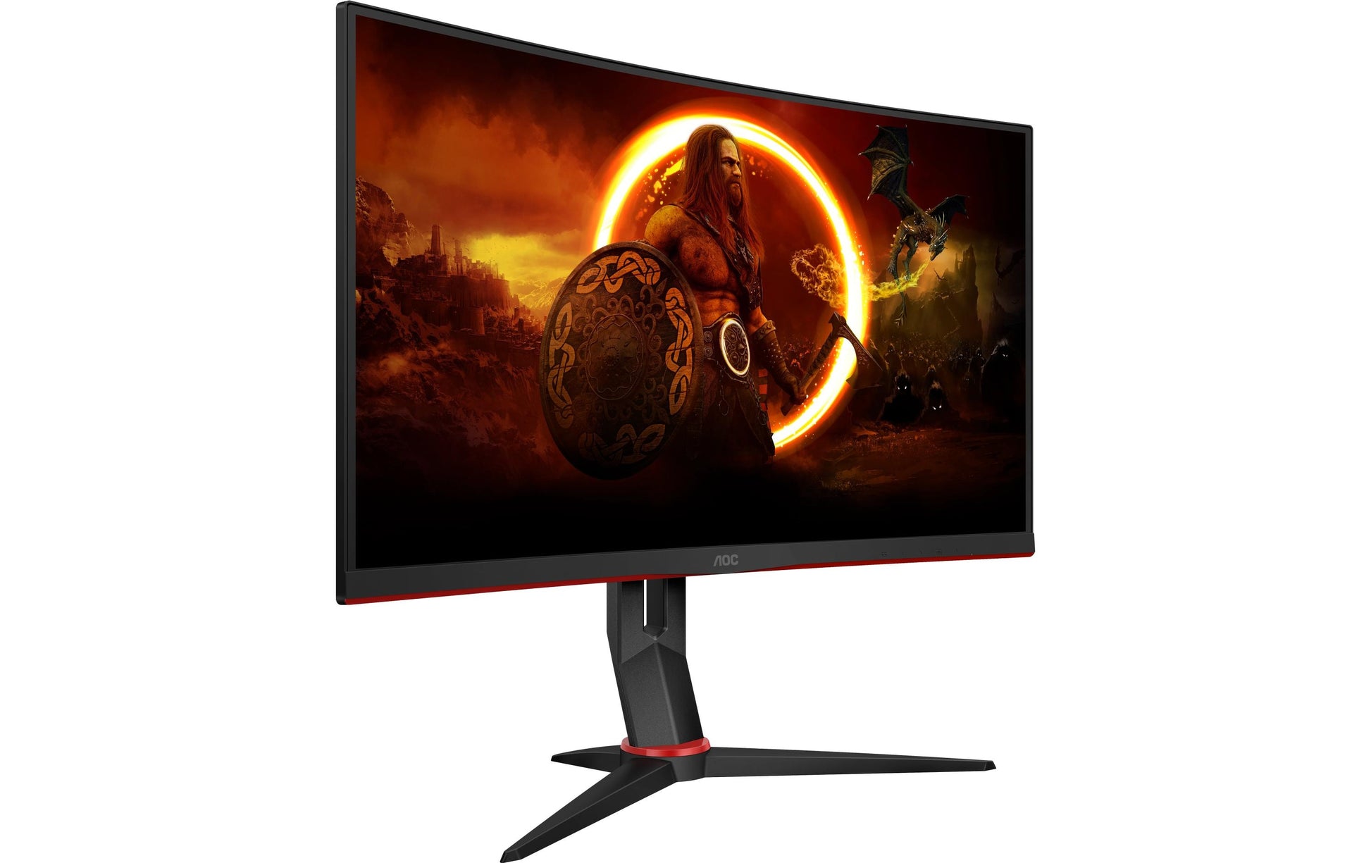 AOC C27G2Z3/BK – Monitor, 27" 1920 × 1080 (Full HD), VA, 280 Hz, 300 cd/m², Gebogen, VESA 100 × 100, Rot