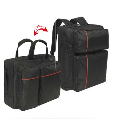 Mobilis Notebook-Tasche für Notebooks bis 16" – Tablet-Fach, Schultergurt – Schwarz/Rot