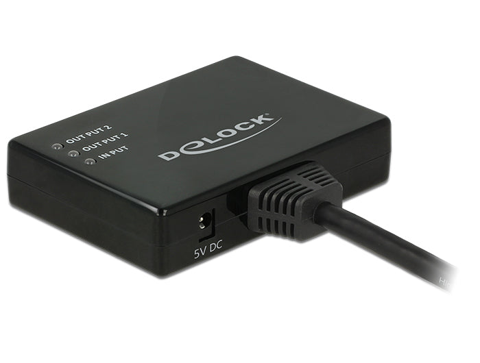 DeLOCK 87700 HDMI Monitorsplitter – 4K (3840 × 2160) @ 30 Hz, 2× HDMI-Ausgang, 0,6 m, USB-Stromversorgung