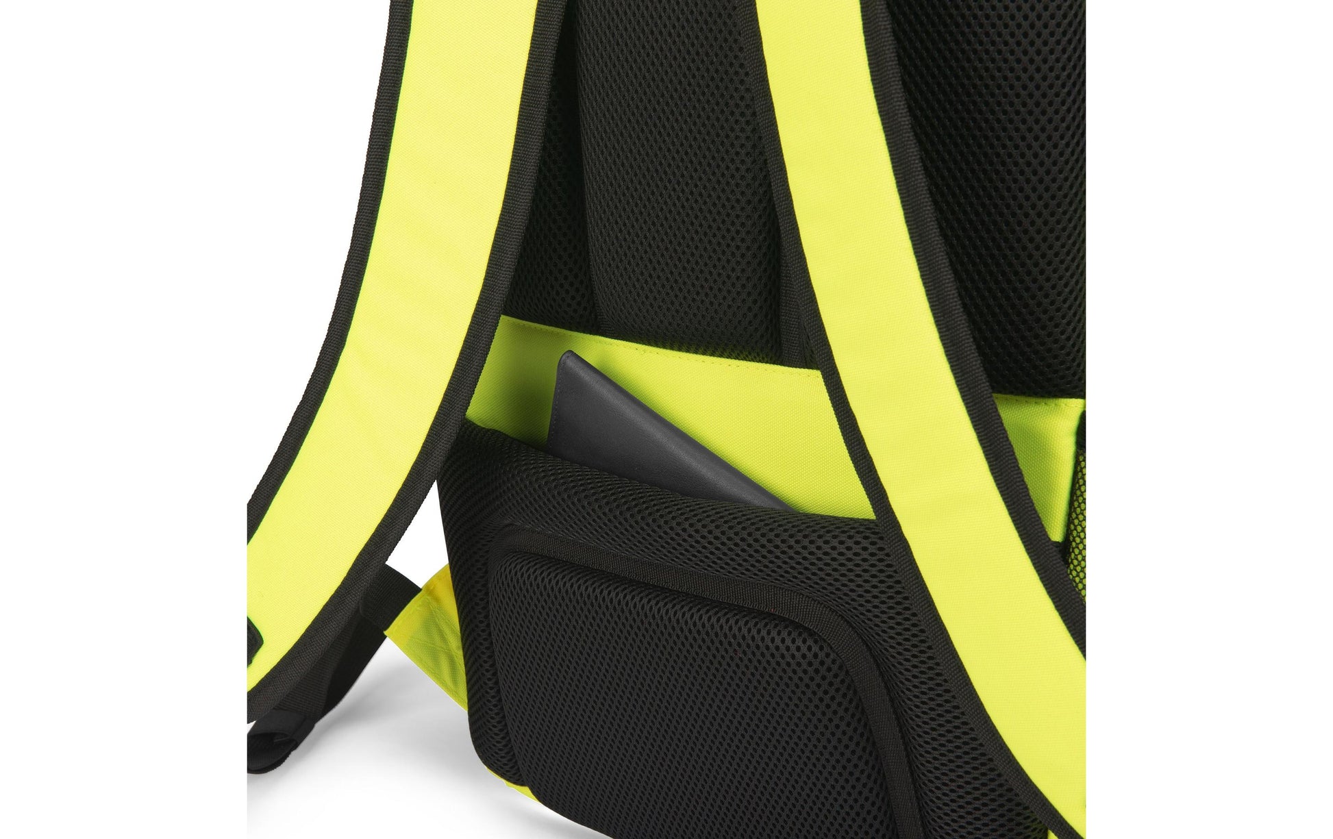 DICOTA Notebook-Rucksack – 24 l, rPET, Gelb/Schwarz, Reflektierende Elemente