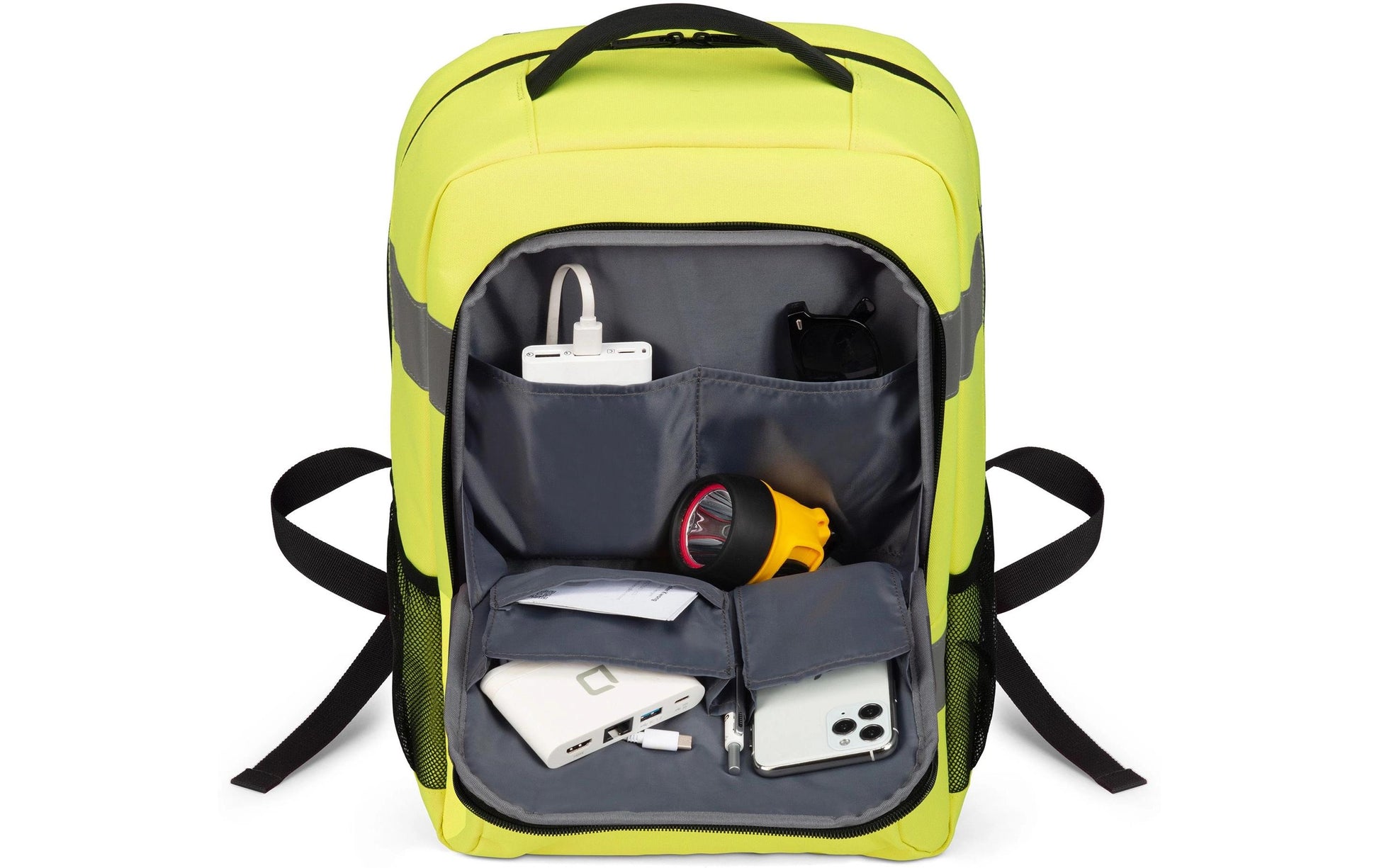 DICOTA Notebook-Rucksack – 24 l, rPET, Gelb/Schwarz, Reflektierende Elemente