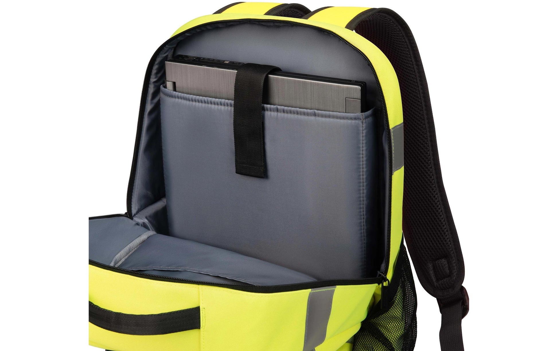 DICOTA Notebook-Rucksack – 24 l, rPET, Gelb/Schwarz, Reflektierende Elemente