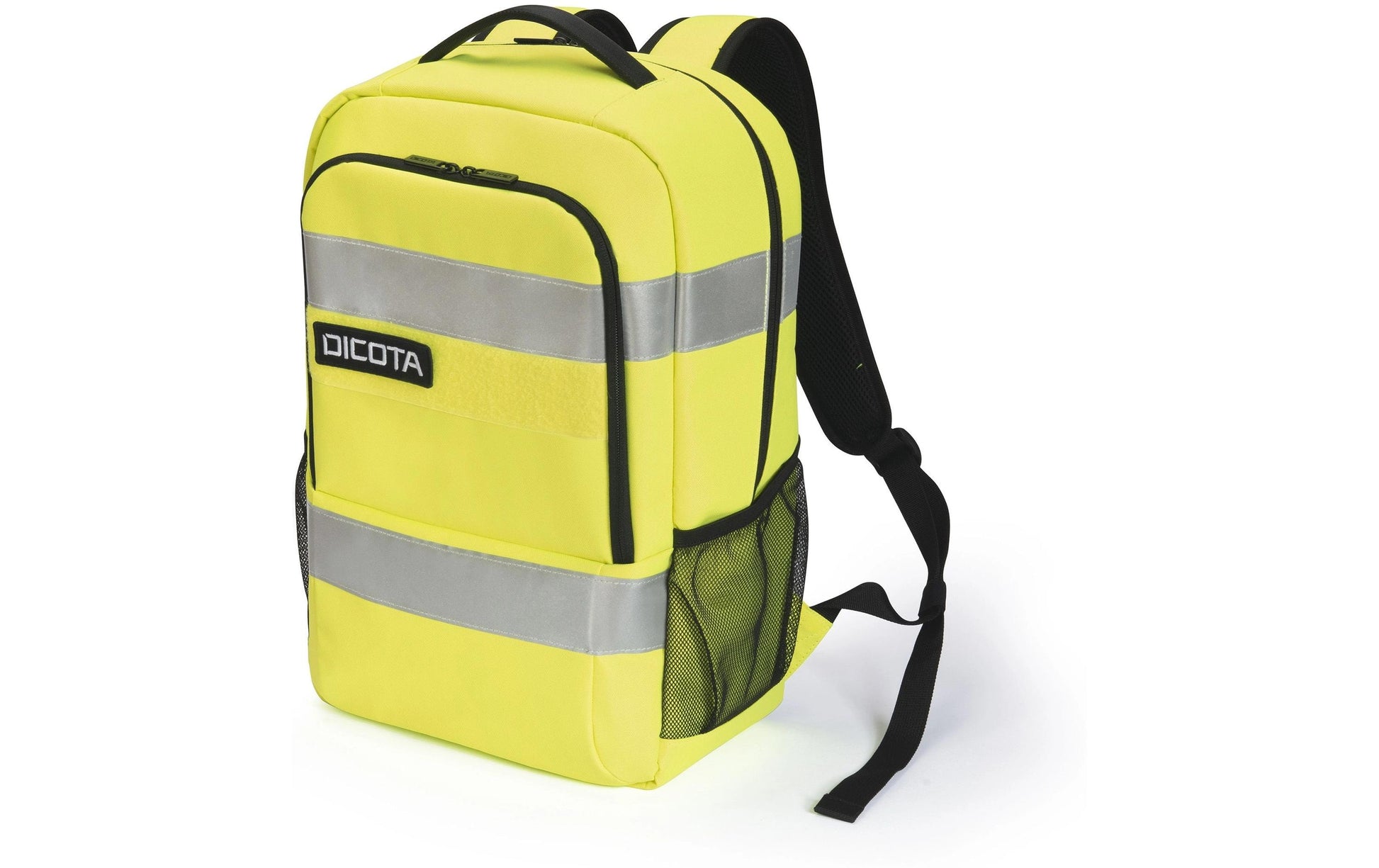 DICOTA Notebook-Rucksack – 24 l, rPET, Gelb/Schwarz, Reflektierende Elemente