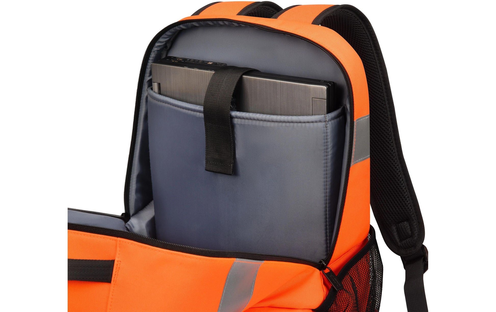 DICOTA P20471-18 – Notebook-Rucksack – für 16" Notebook, 24 l, rPET, schwarz/grau/orange