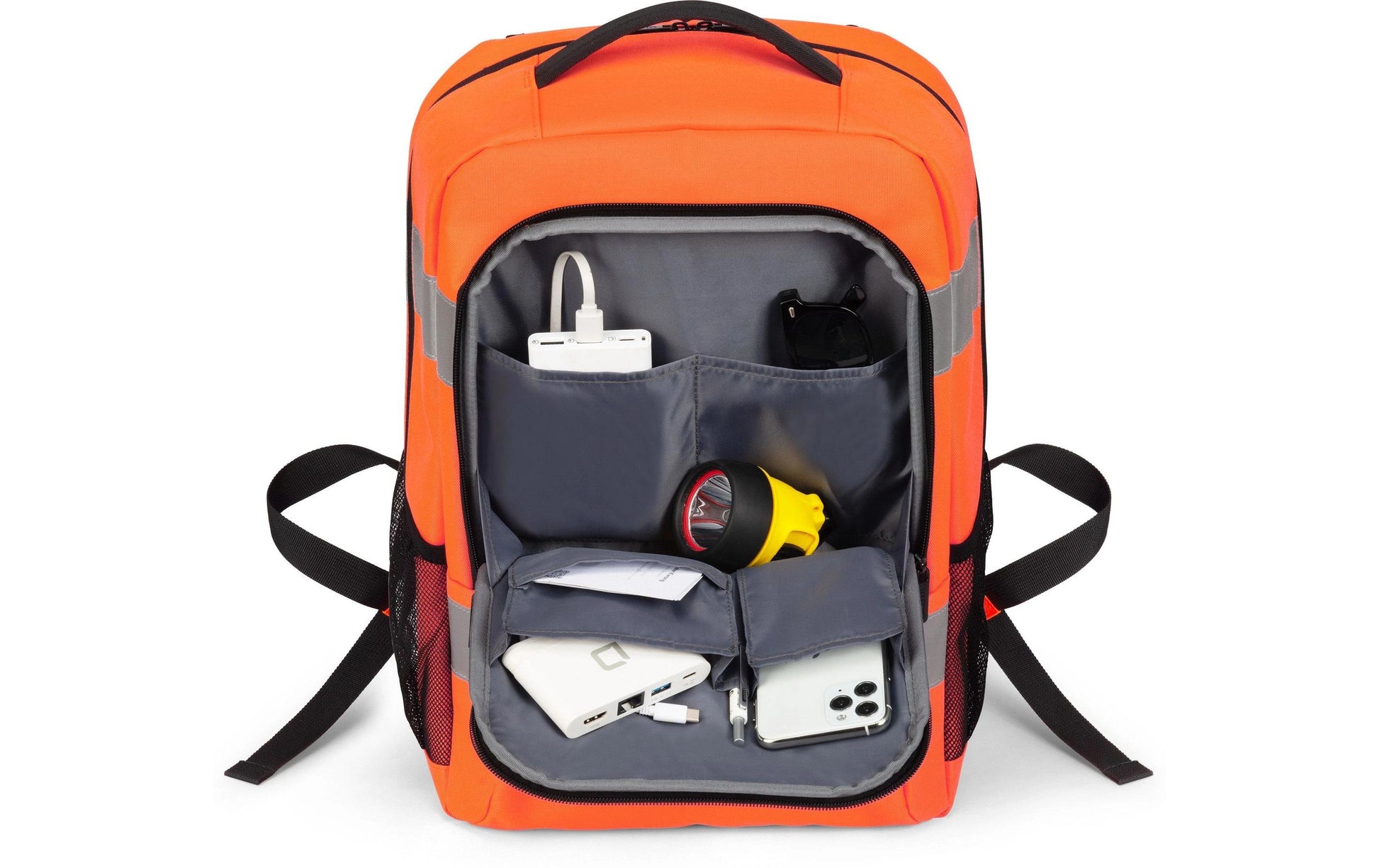 DICOTA P20471-18 – Notebook-Rucksack – für 16" Notebook, 24 l, rPET, schwarz/grau/orange