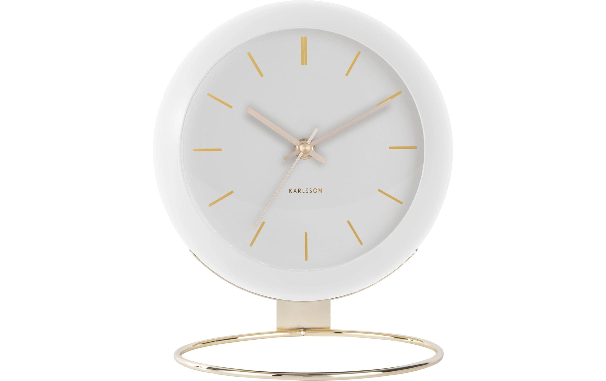 Karlsson Tischuhr Globe – Ø 45 cm, Weiss