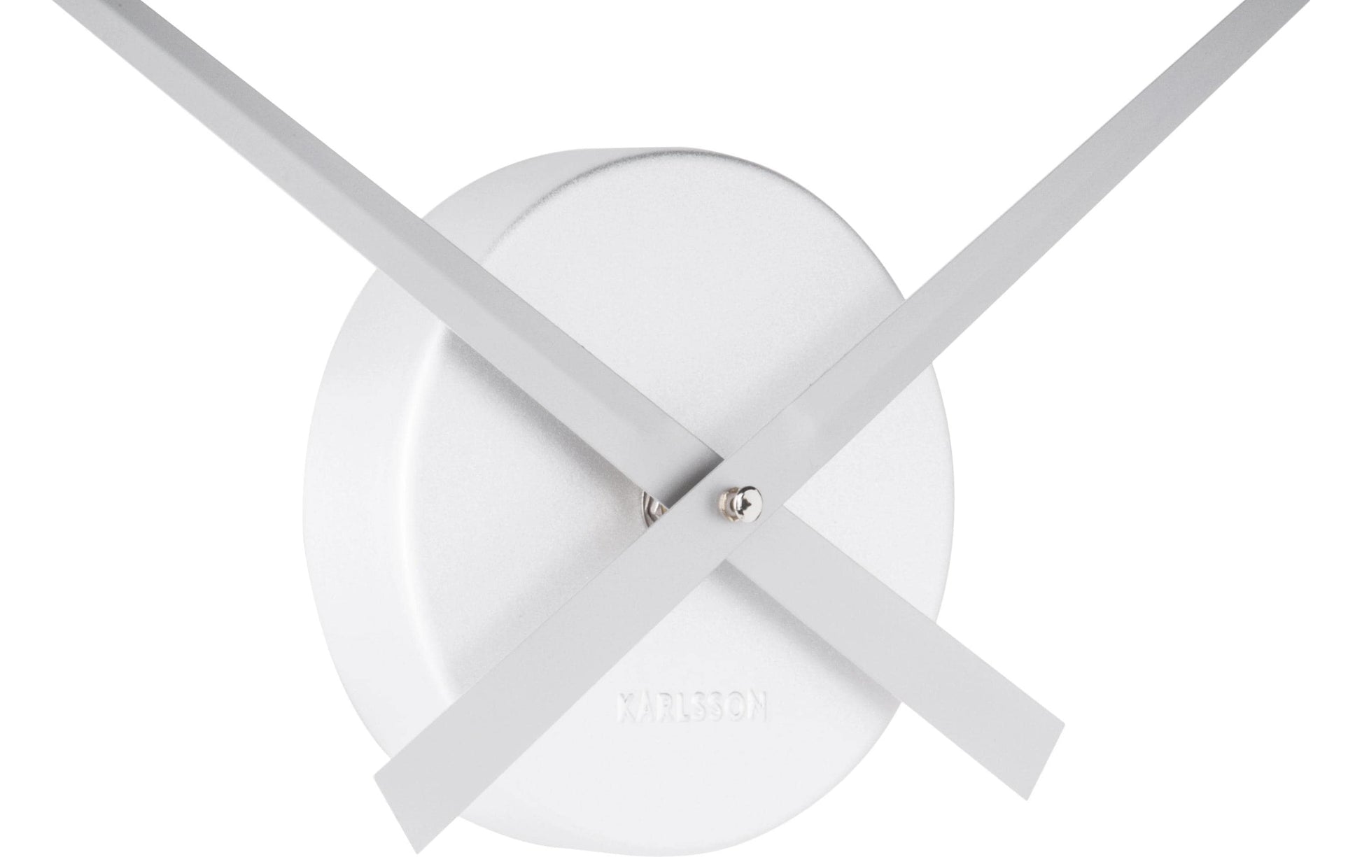 Karlsson Little Big Time Mini Wanduhr – Analog, Lautlos, Ø 44 cm, Silber, Aluminium
