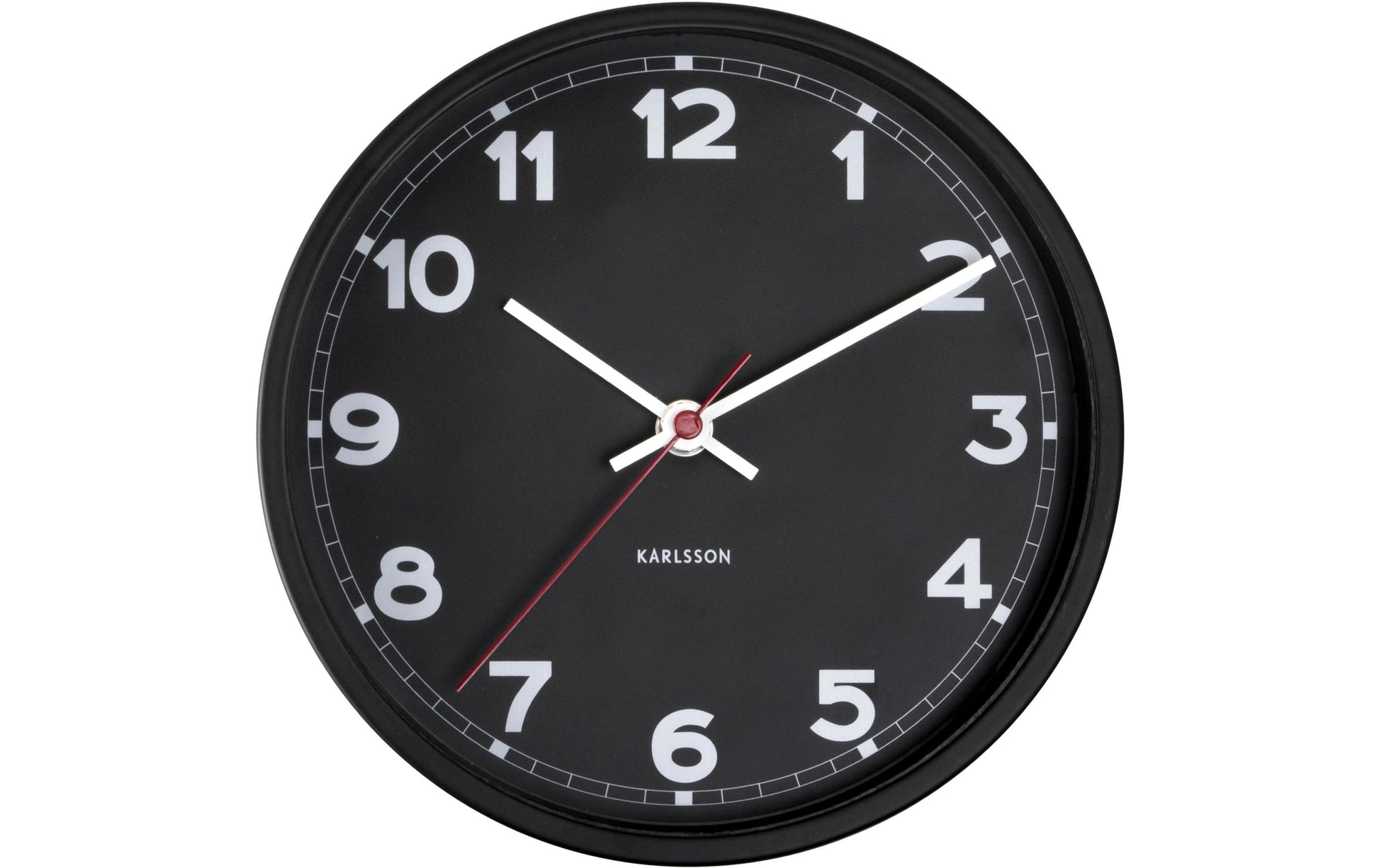 Karlsson New Classic Small – Wanduhr, Ø 20 × 4 cm, Schwarz