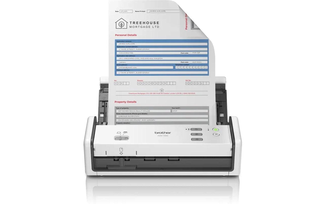 Brother ADS-1800W – Einzugsscanner, A4, Duplex, 30 Seiten pro Minute, ADF 20 Blatt, WLAN, 1'200 dpi