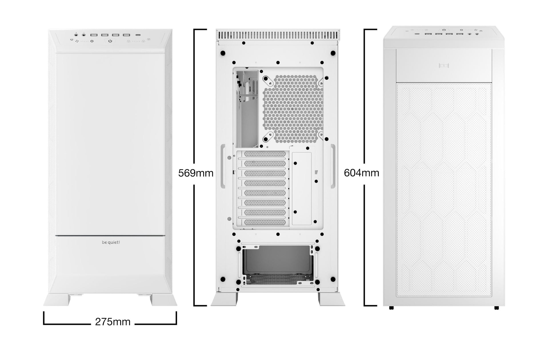be quiet! be quiet DARK BASE PRO 901 – Tower – Weiss, ATX/EATX/micro-ATX/XL-ATX, Seitenfenster, 8 Slots, 275×604×569 mm