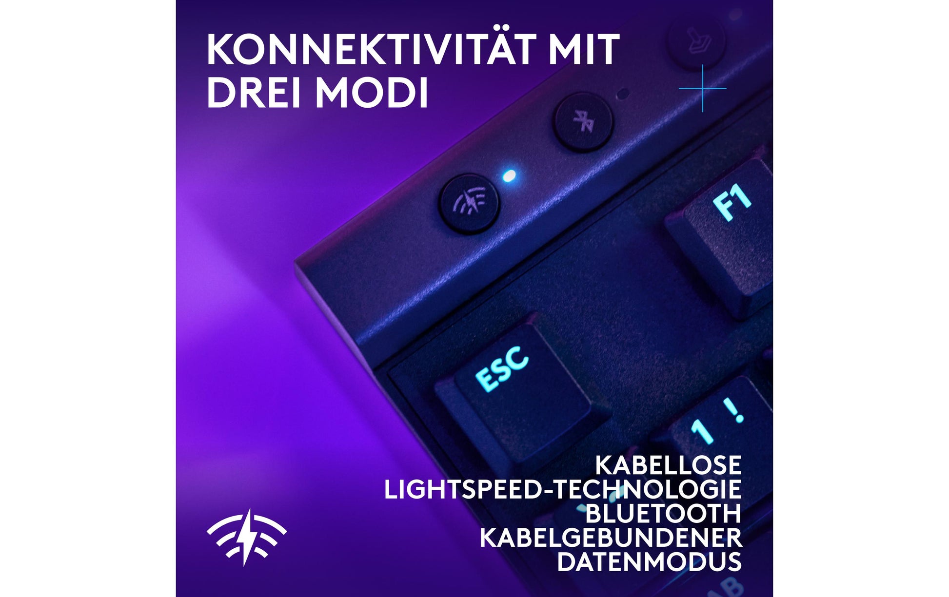Logitech G G515 LIGHTSPEED TKL – mechanisch, RGB – Bluetooth & 2,4 GHz (Nano-Empfänger USB-A) – QWERTZ (CH)
