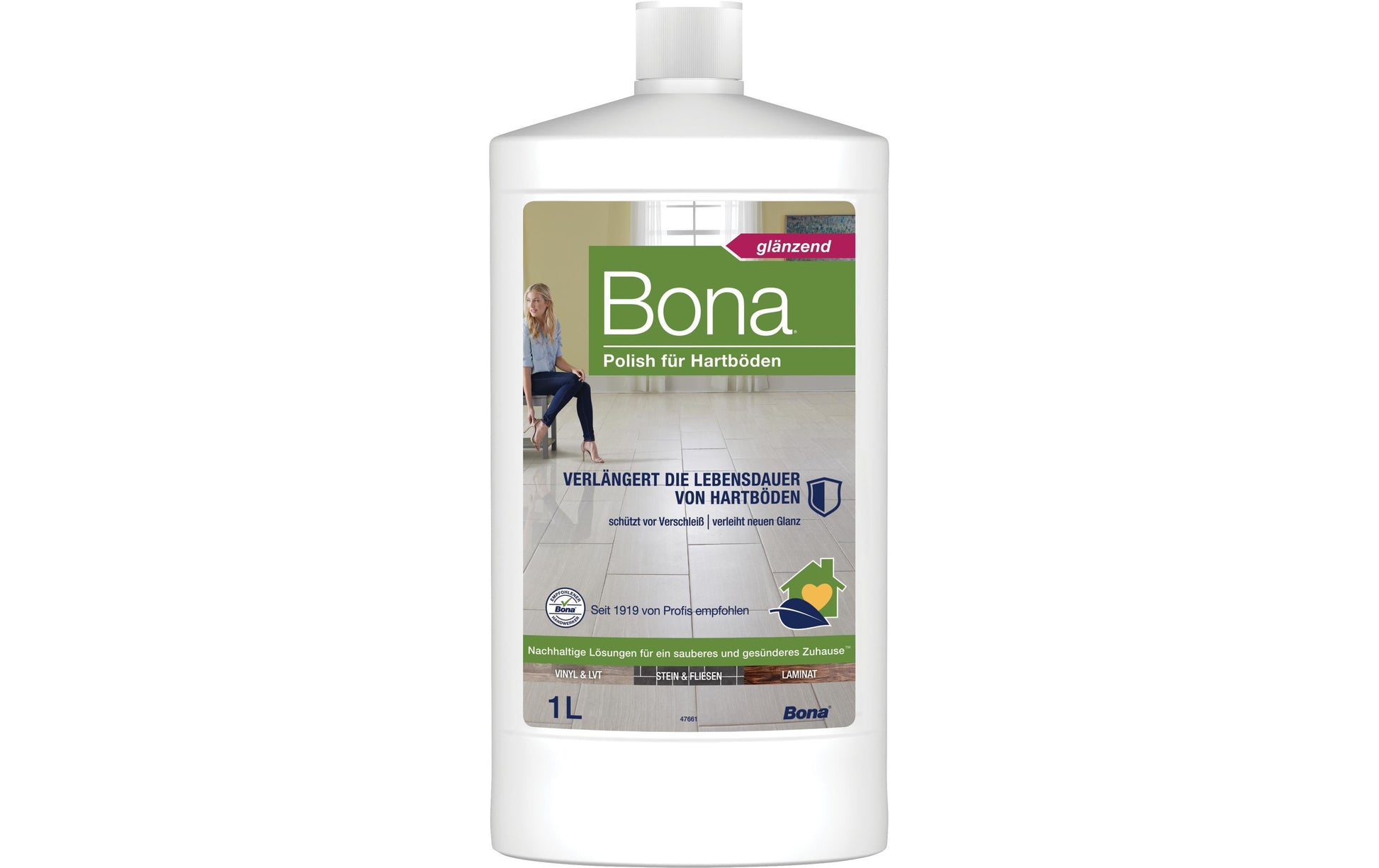 Bona Bodenreiniger Polish für Keramikfliese, Laminat & Stein – 1 l