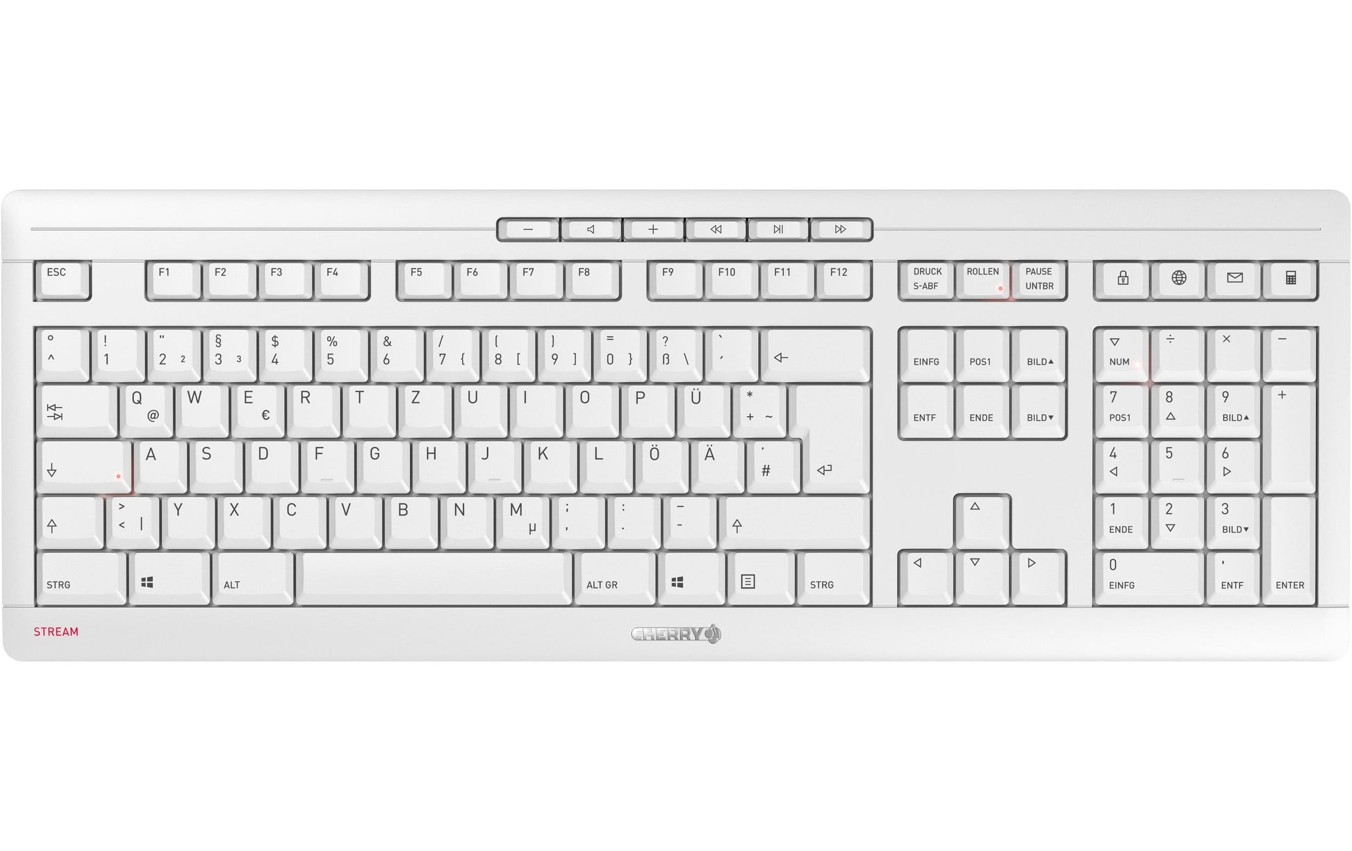 CHERRY Stream Desktop Recharge – Tastatur, kabellos (2,4 GHz), CH-Layout (DE-CH) – für Windows