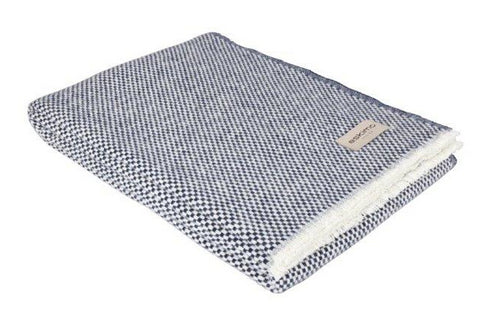 Eskimo Wohndecke – 130 × 180 cm, Wolle-Mix, Jeansblau