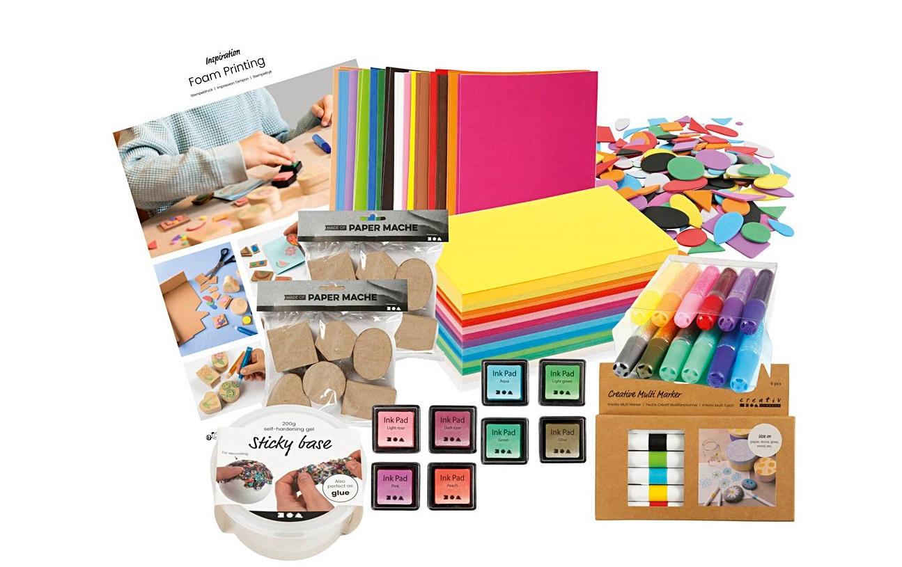 Creativ Company Bastelset Linoldruck – Papier, Mehrfarbig – ab 7 Jahren