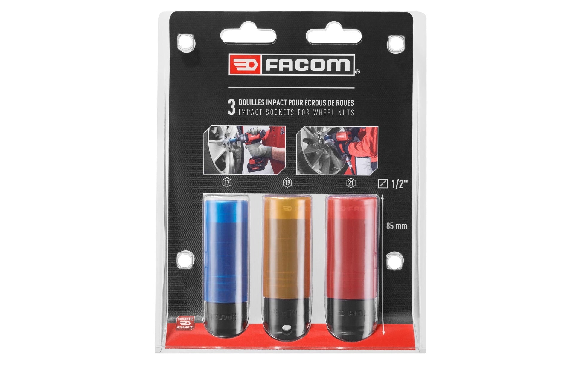 Facom IMPACT – Stecknuss-Satz 1/2", 17/19/21 mm, 3-teilig, NSI.3LPB