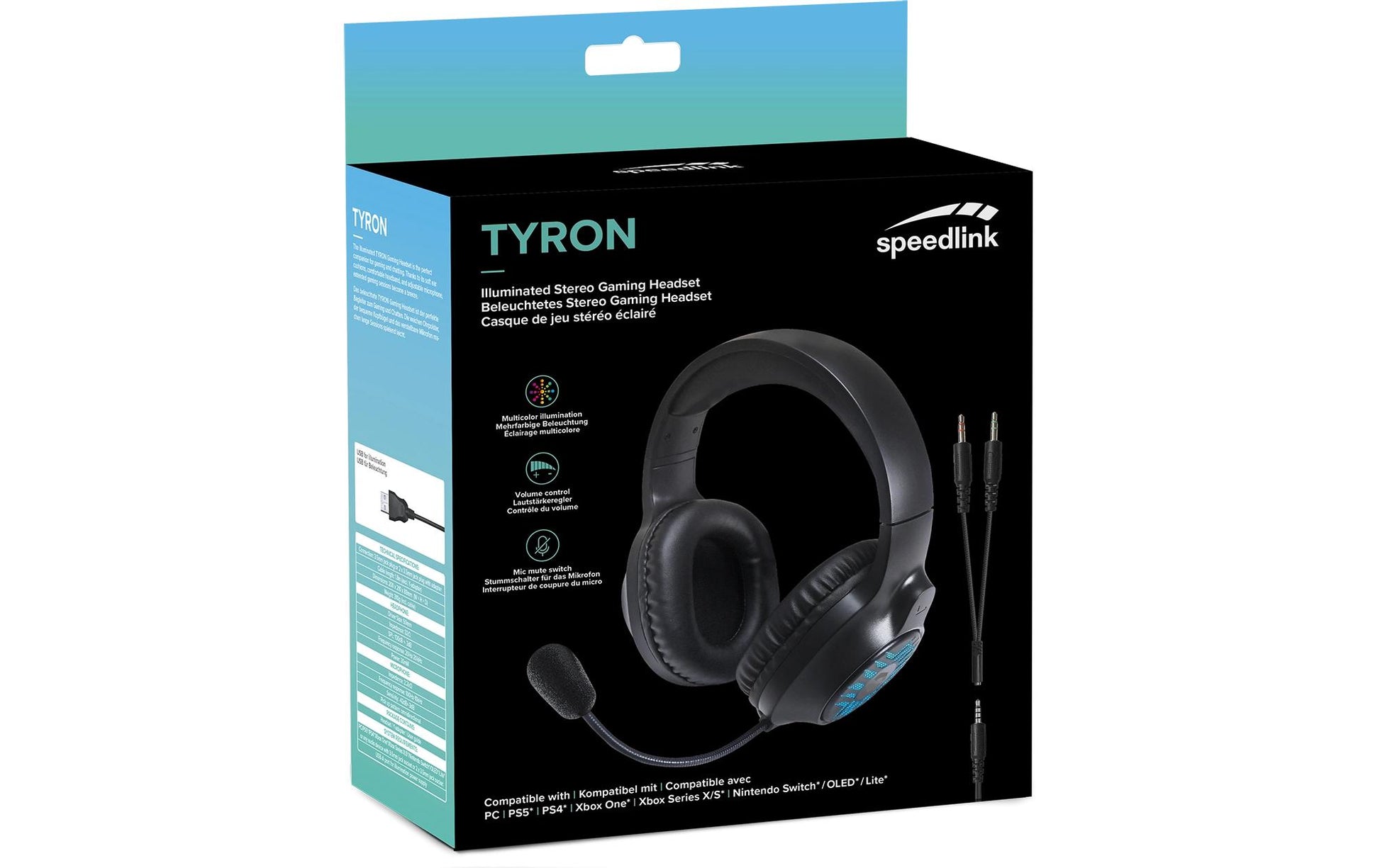 SPEEDLINK TYRON Gaming-Headset – On-Ear, Stereo, Kabelgebunden, 3,5 mm Klinke, für PlayStation 4, Schwarz