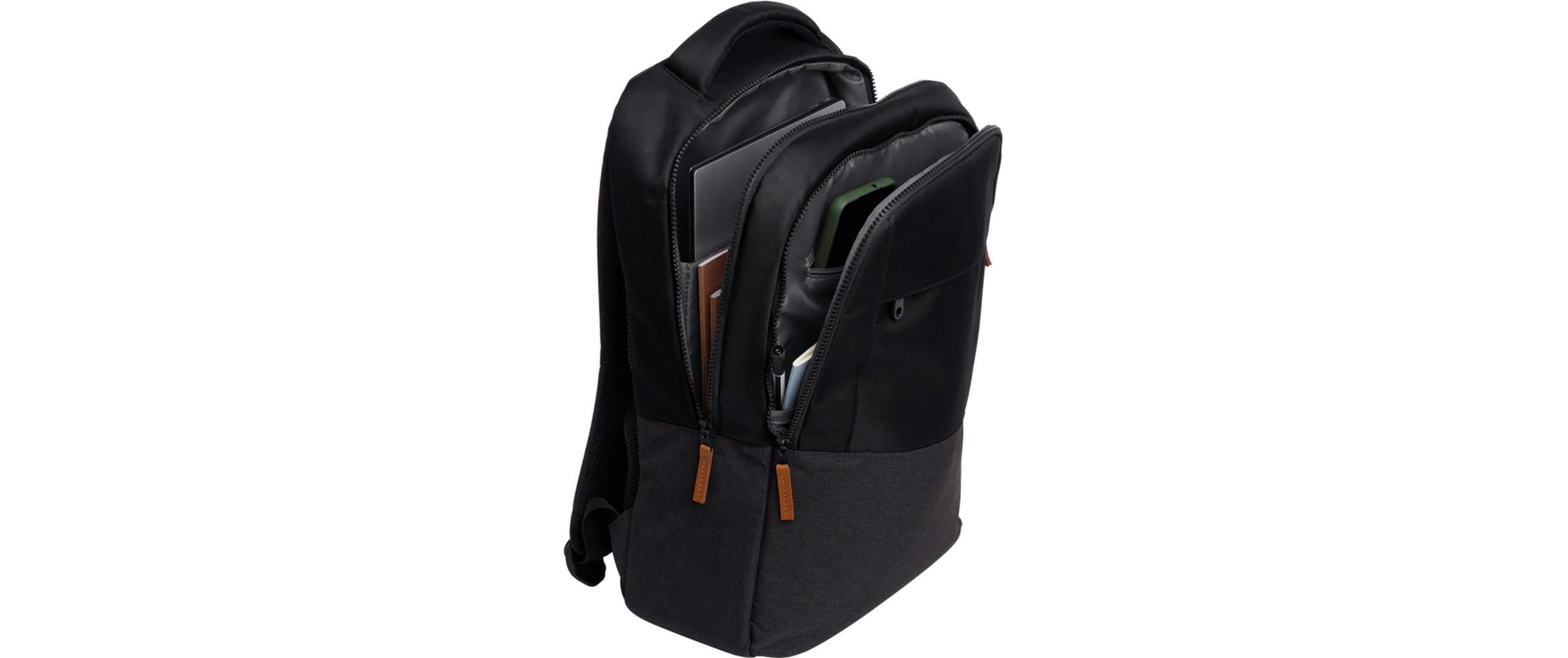 Trust Notebook-Rucksack Lisboa – 23 l, ergonomisch gepolstert, rPET-Polyester – Schwarz, 165 × 300 × 460 mm