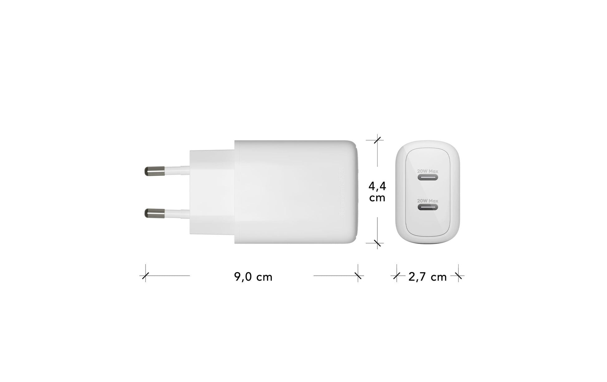 dbramante1928 Netzteil (EU) – 20 W, 2× USB-C, GaN – für universelle Geräte
