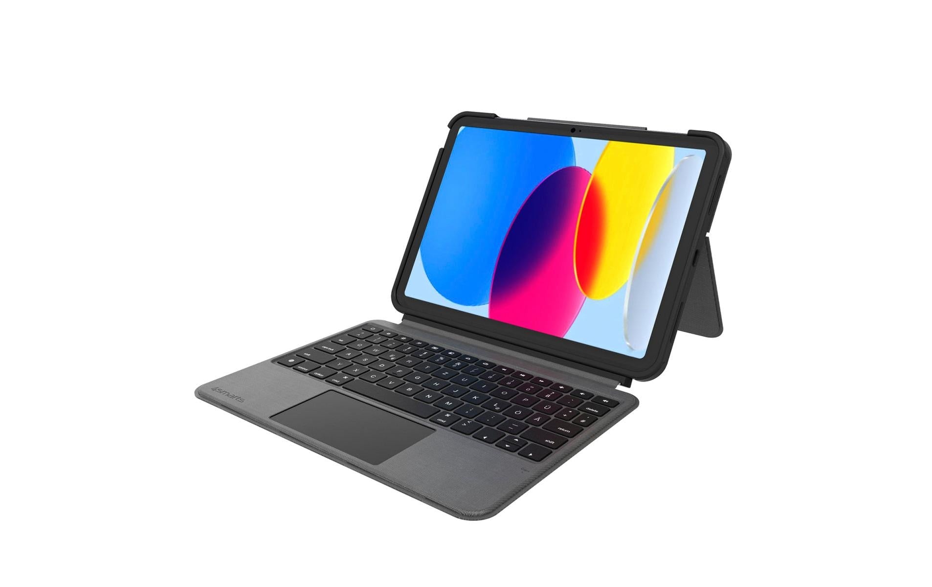 4smarts Tastatur-Case für iPad 10,9" (10. Gen.) – Smart Connector, QWERTZ (CH) – Schwarz