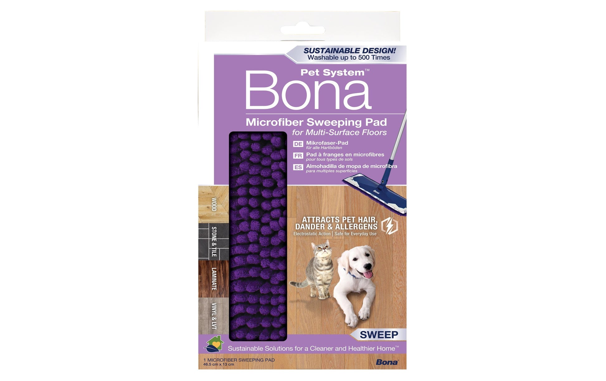 Bona Wischbezug CA101085 – 1 Stk. – Mikrofaser, violett