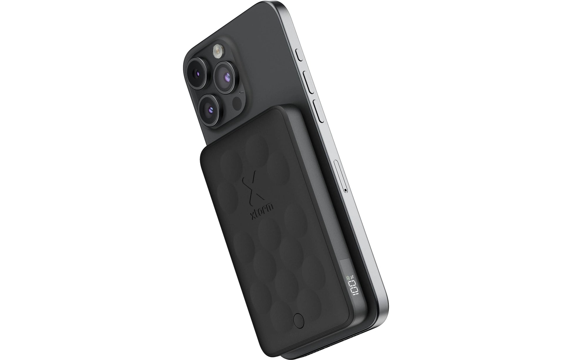 Xtorm Powerbank 5000 mAh, PD 18 W, 1× USB-C, kabelloses Laden, Durchgangsladung, für Smartphones, Schwarz