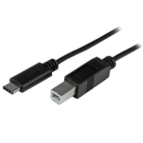 StarTech.com USB-C auf USB-B Kabel – USB 2.0 (480 Mbit/s) – 2 m – PVC-Mantel, geschirmt – Schwarz