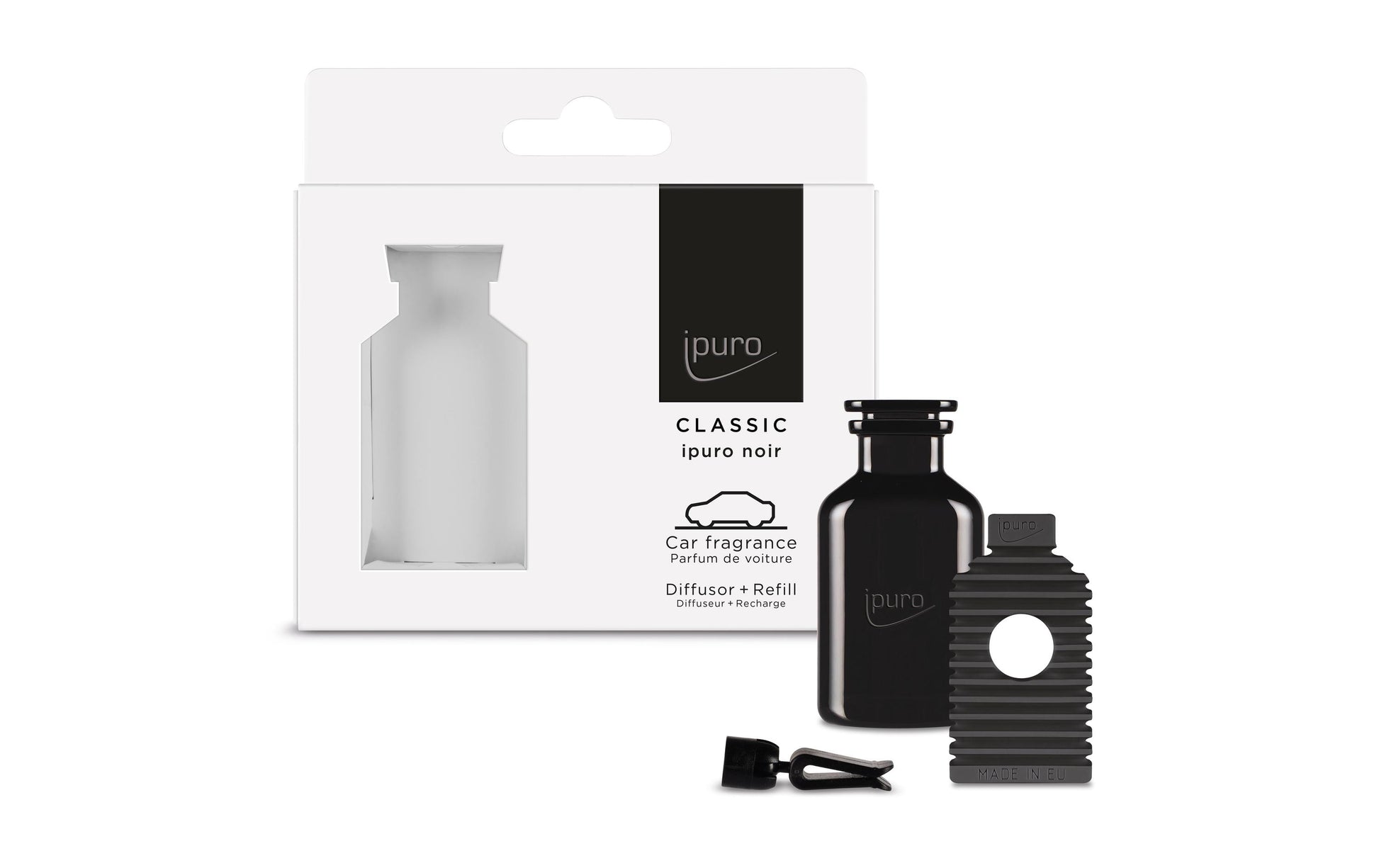 ipuro noir – Auto-Lufterfrischer, 2 × 9 g, Kokosnuss, Eukalyptus