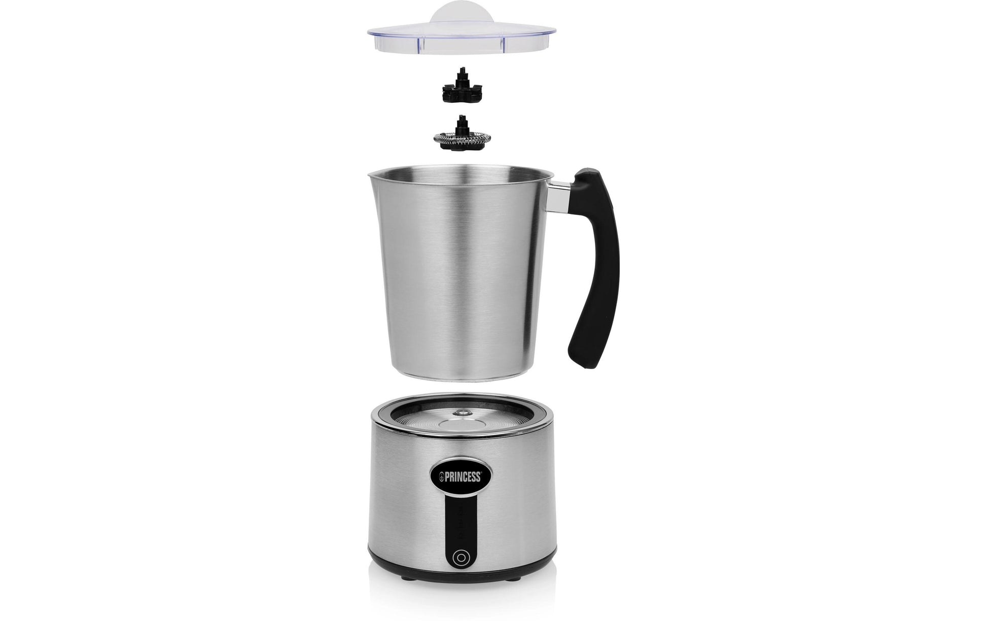 Princess Milchaufschäumer 01.243005.01.001 – 500 ml, 650 W, spülmaschinenfest – silber/edelstahl