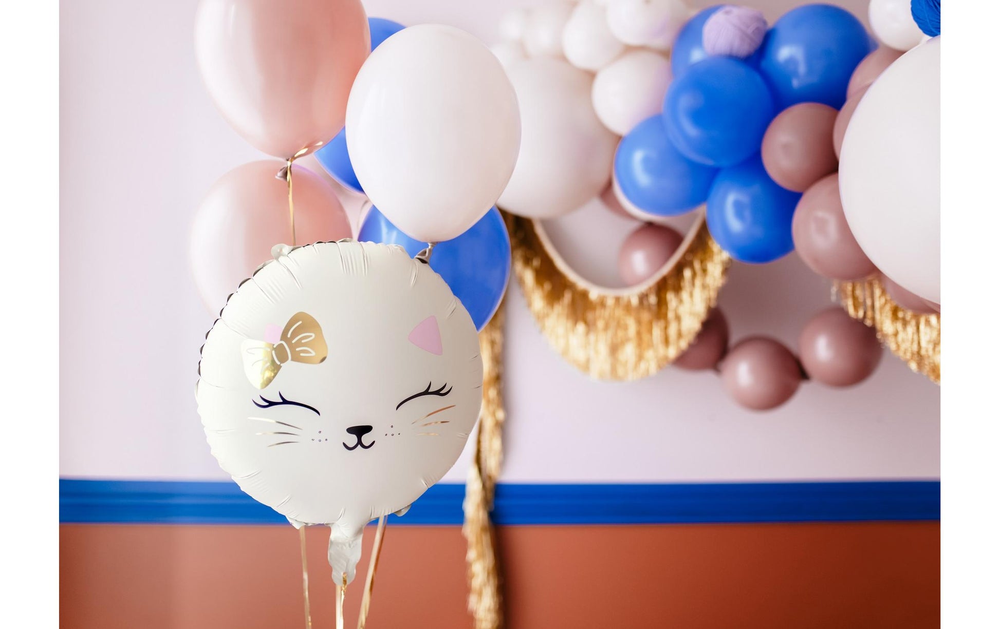 PartyDeco Folienballon Katze – Mehrfarbig – 45 × 35 cm – 1 Stk