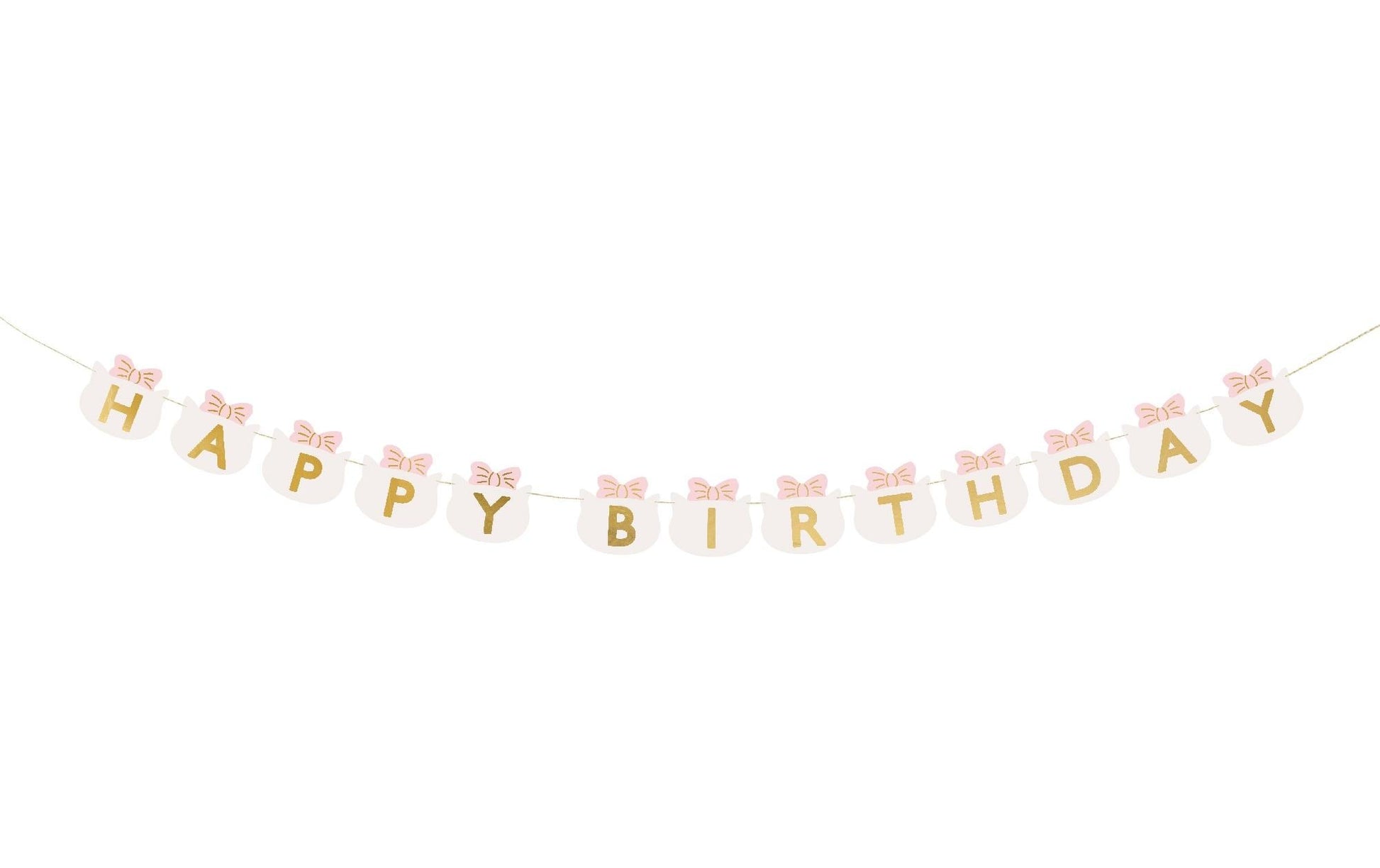 PartyDeco Fahnenbanner Happy Birthday Kätzchen – mehrfarbig – 280 × 12 cm – Papier – 1 Stk